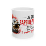 Mug Pompier super pouvoir. Une exclusivité pour notre boutique pompier