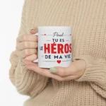 Mug Pompier et héro de ma vie. Une exclusivité pour la boutique des pompiers