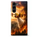 Coque téléphone Iphone et samsung avec canadair de la Sécurité Civile en train d'écoper