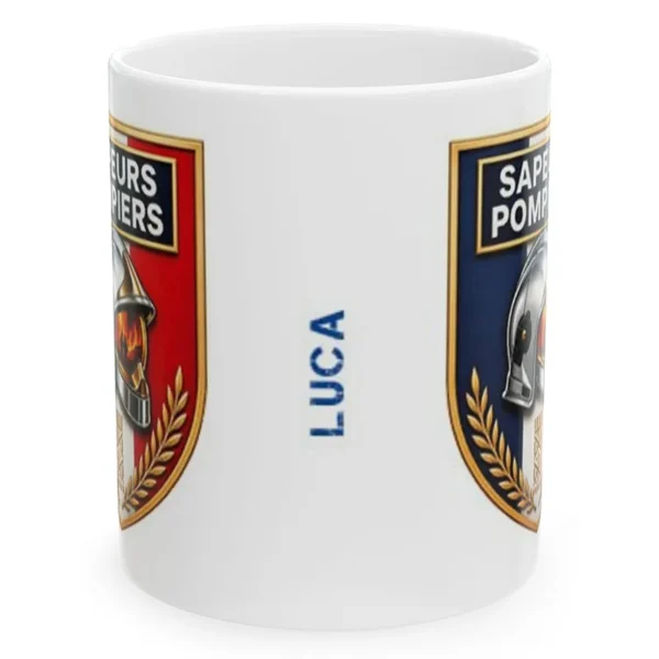 Mug écusson pompiers personnalisé
