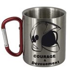 mug pompiers inox mousqueton