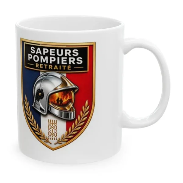Mug écusson pompier retraité personnalisé