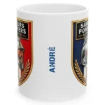 Mug écusson pompier retraité personnalisé