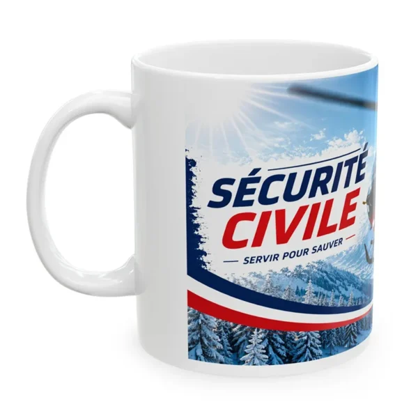 Mug EC 145 sécurité civile pour la boutique des pompiers