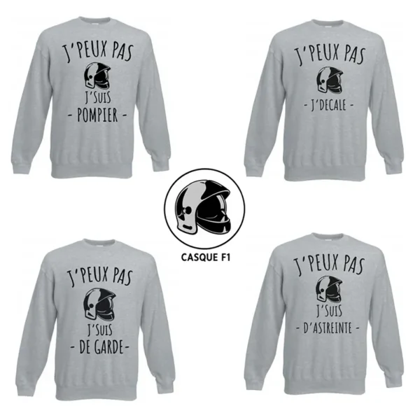 Sweat avec excuses pour pompiers