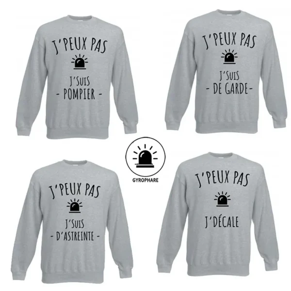 Sweat avec excuses pour pompiers