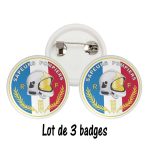 Lot de 3 badges pompiers