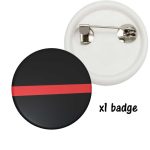 Badge soutien pompier Thine Red line