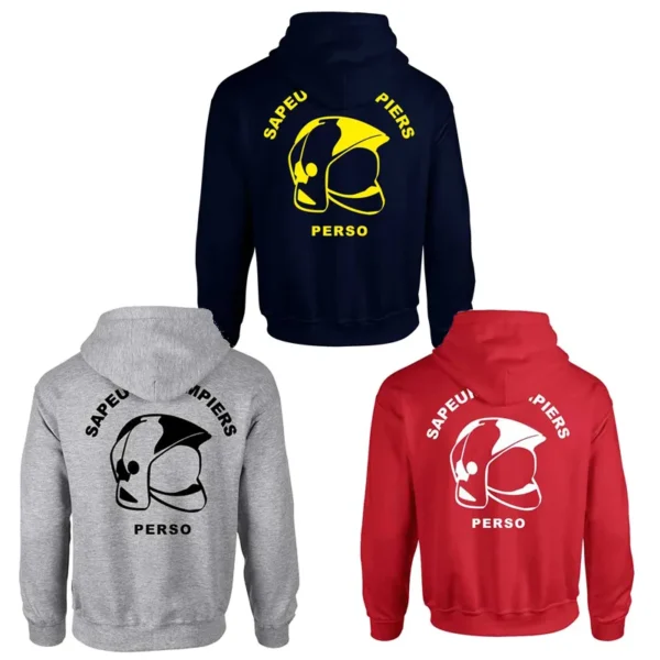 Sweat capuche casque F1 pompiers et JSP