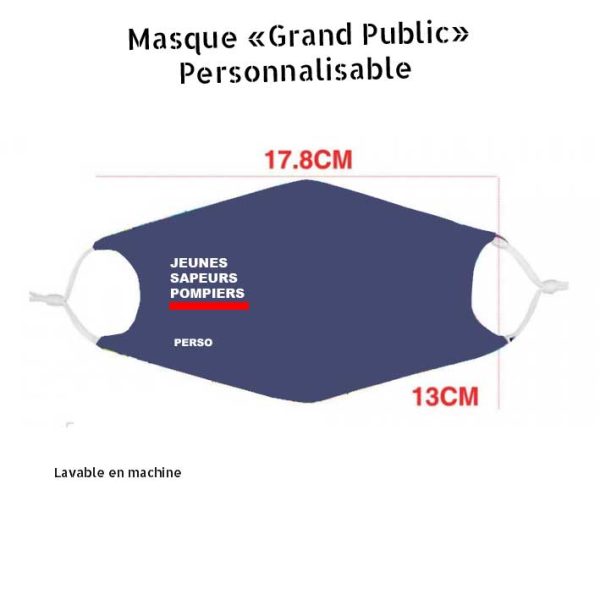 Masque pompier personnalisable et lavable