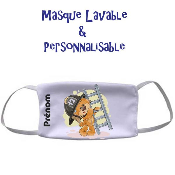 Masque pompier personnalisable et lavable
