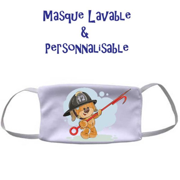 Masque pompier personnalisable et lavable