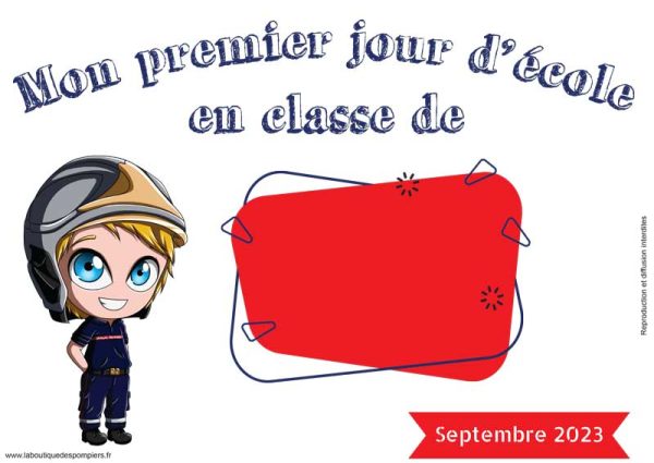 Affichette rentrée des classes pompiers