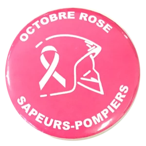 Badge Octobre Rose Pompiers