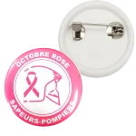 Badge Octobre Rose Pompiers