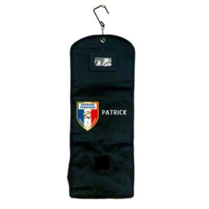 Trousse de toilette pompiers avec écusson des soldats du feu. Personnalisation offerte