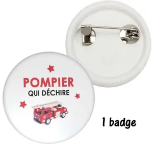 Badge pompier qui déchire
