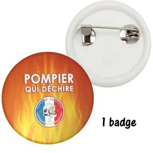 Badge pompier qui déchire