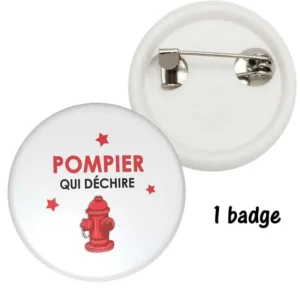 Badge pompier qui déchire