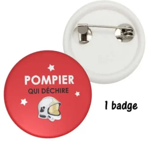 Badge rouge pompiers