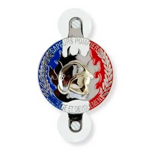 Plaque auto pompiers ronde