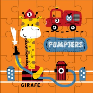 Puzzle pompier Girafe