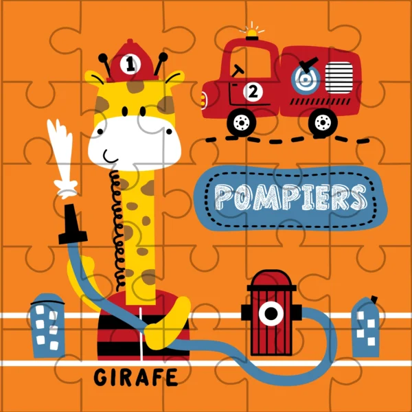 Puzzle pompier Girafe
