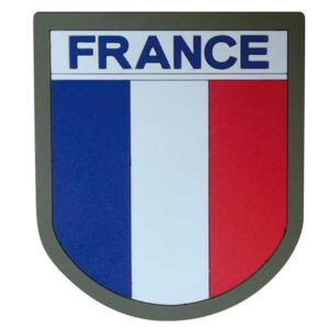 Ecusson france silicone bord vert armée