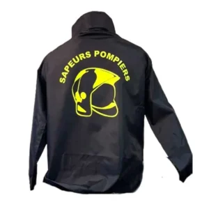 Coupe vent sapeurs pompiers. Textile personnalisable sans surcoût. La Boutique des pompiers.