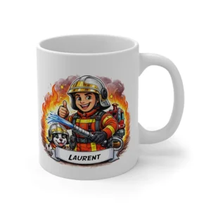 Mug pompier style cartoon - bandes dessinées