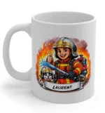 Mug pompier style cartoon - bandes dessinées en exclusité pour la boutique des pompiers