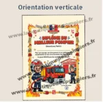 Diplôme du meilleur pompier. Idéal pour les Journées Portes Ouvertes à la caserne.