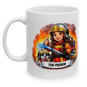 Mug pompière cartoon en exclusivité sur la boutique des pompiers