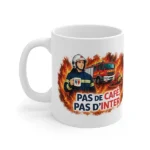 Mug pompier "pas de café, pas d'inter". Un mug humoristique pour tous les pompiers et les soldats du feu