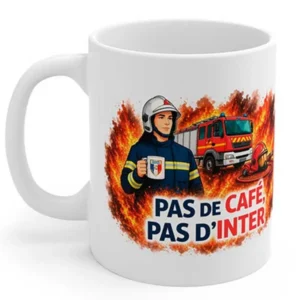 Mug pompier, pas de café, pas d'inter en exclusivité pour la boutique des pompiers
