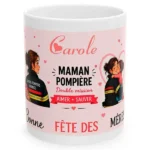 Mug Fête des mères pompiers - Mon héroïne avec petite fille