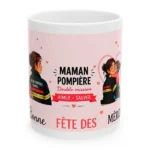 Mug Fête des mères pompiers - Mon héroïne avec petite fille