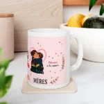 Mug Fête des mères pompiers - Mon héroine avec petit garçon