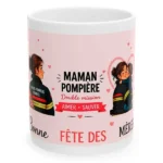 Mug Fête des mères pompiers - Mon héroine avec petit garçon