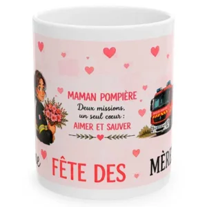 Mug Fête des mères pompiers - Double mission pour une maman pompière