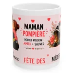 mug maman pompière création de la boutique des pompiers pour la fête des mères