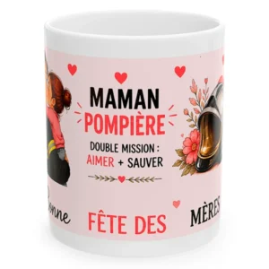 mug maman pompière création de la boutique des pompiers pour la fête des mères