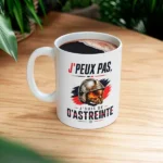 Mug pompier J'peux pas astreinte en exclusivité pour la boutique des pompiers.