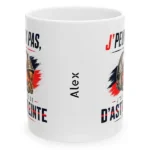 Mug pompier J'peux pas astreinte en exclusivité pour la boutique des pompiers.