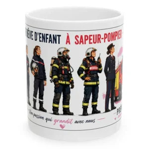 Mug pompier, du rêve d'enfant à sapeur pompier. Exclusivité pour la boutique des pompiers