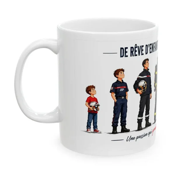 Mug pompier, du rêve d'enfant à sapeur pompier. Exclusivité pour la boutique des pompiers