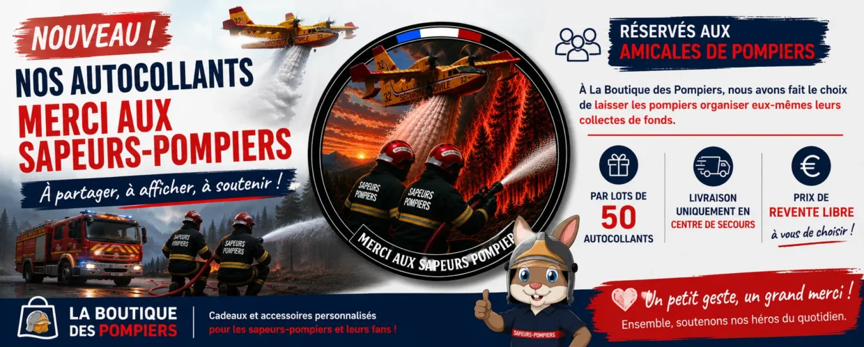 Autocollants merci aux pompiers