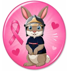 Badge Pompélo Octobre Rose pour sapeurs pompiers