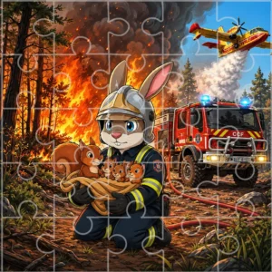 Puzzle Pompélo Feux de Forêt. Spécialité FDF pour les soldats du feu et les pompiers