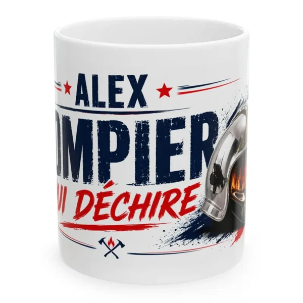 mug pompier qui déchire personnalisé